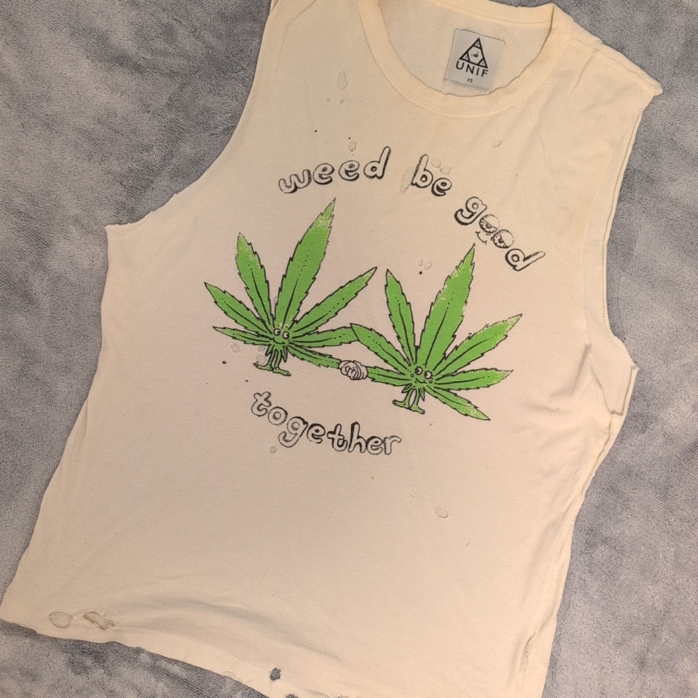 UNIF Weed Be Good Together Unisex Top XS °Rare°
